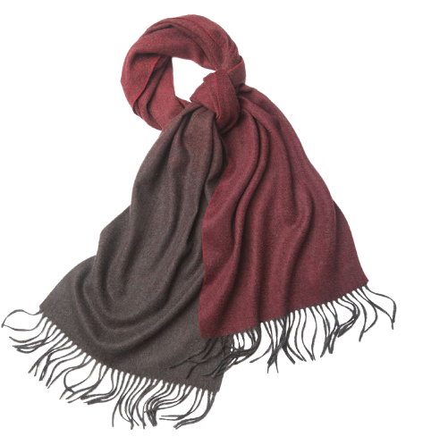 Degradé Lambswool Scarf Woven Plain Brown Red