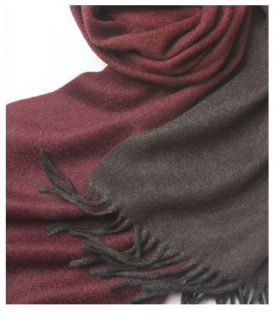 Degradé Lambswool Scarf Woven Brown Red detail 2