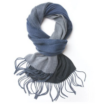 Degradé Lambswool Scarf Woven Navy Blue round