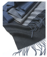Degradé Lambswool Scarf Woven Navy Blue detail