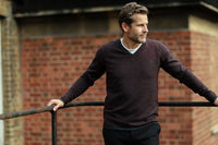 Men´s Cashmere V Neck Sweater in Diagonal Stitch - Hommard
