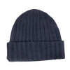 Cashmere Double Ribbed Turn up Beanie Prato Navy