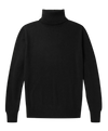 Cashmere Roll Neck Sweater Black flat