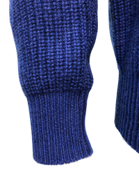 Cashmere Crewneck Sweater in Chunky Rib knit stitch Royal Blue cuff
