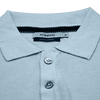 Cotton Cashmere Polo Shirt Cancale in fine pique stitch Light Blue neck