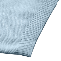 Cotton Cashmere Polo Shirt Cancale in fine pique stitch Light Blue sleeve