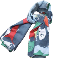 Cotton Silk Printed Scarf Bryce