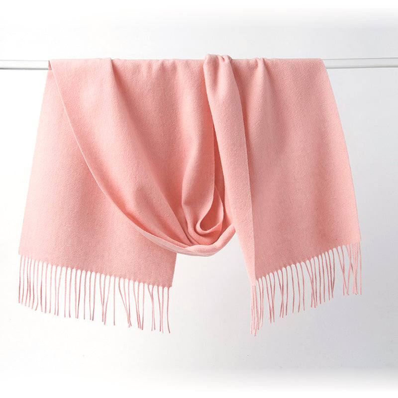 Lambswool Scarf Woven Plain Pink hanging