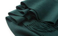 Lambswool Scarf Woven Plain Bottle Green details