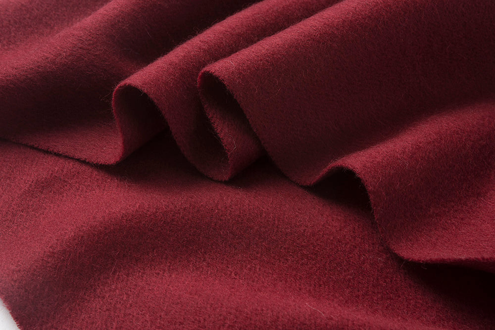 Lambswool Scarf Woven Plain Bordeaux details
