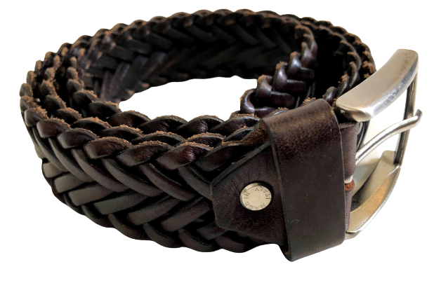 Dark Brown woven Leather Belt