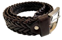 Dark Brown woven Leather Belt