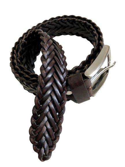 Dark Brown woven Leather Belt out