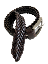 Dark Brown woven Leather Belt out
