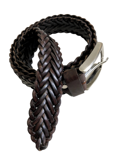 Dark Brown woven Leather Belt out