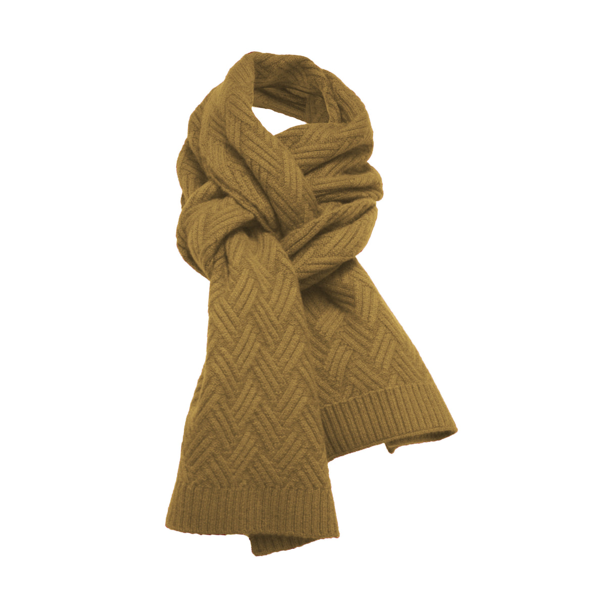 Zig Zag knitted Cashmere Scarf Daulps Camel - Hommard
