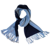 Navy Light Blue Cashmere Knitted Double Face Scarf