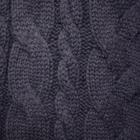 Sherlock Navy Cashmere Double Cable Scarf - Hommard