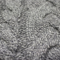 Grey Heather Cashmere Double Cable Scarf Gstaad - Hommard