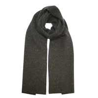Herringbone donegal knitted Cashmere Scarf Kembla Grey Blue - Hommard