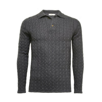 Men´s Cashmere Sweater Polo Neck Cable Moruya - Hommard