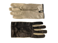 Brown fabric with creme nappa leather gloves horizontal