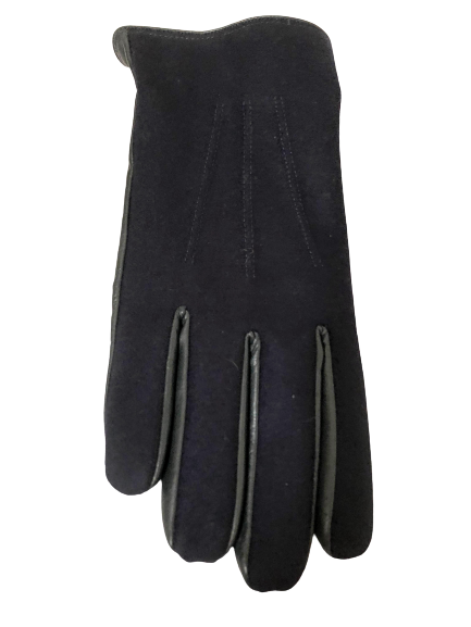 Grey Nappa Leather Gloves with Wool single suede