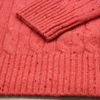 Cashmere Crew Neck Cable Sweater Debutante Donegal detail