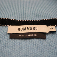 Glacier Blue Men´s Cashmere Zip Neck Sweater Verbier in pique stitch labels