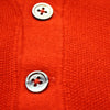 Cotton Cashmere Polo Shirt Cancale in fine pique stitch Red buttons