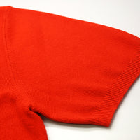 Cotton Cashmere Polo Shirt Cancale in fine pique stitch Red sleeve