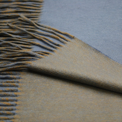 Blue Camel Cashmere Woven Double Face Scarf - Hommard
