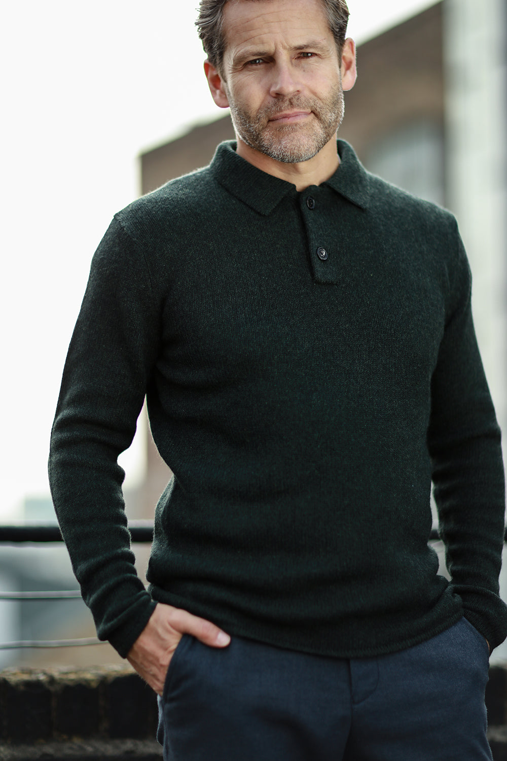 Men´s Cashmere Sweater Polo Neck heavy Jersey – Hommard