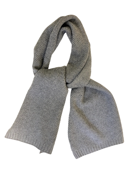 Heavy Seed stitch knitted Cashmere Scarf Milkyway Grey