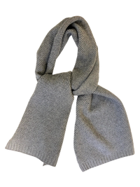 Heavy Seed stitch knitted Cashmere Scarf Milkyway Grey