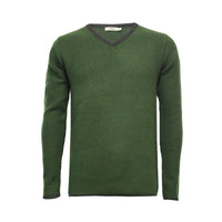 Men´s Cashmere V Neck Sweater with contrast - Hommard
