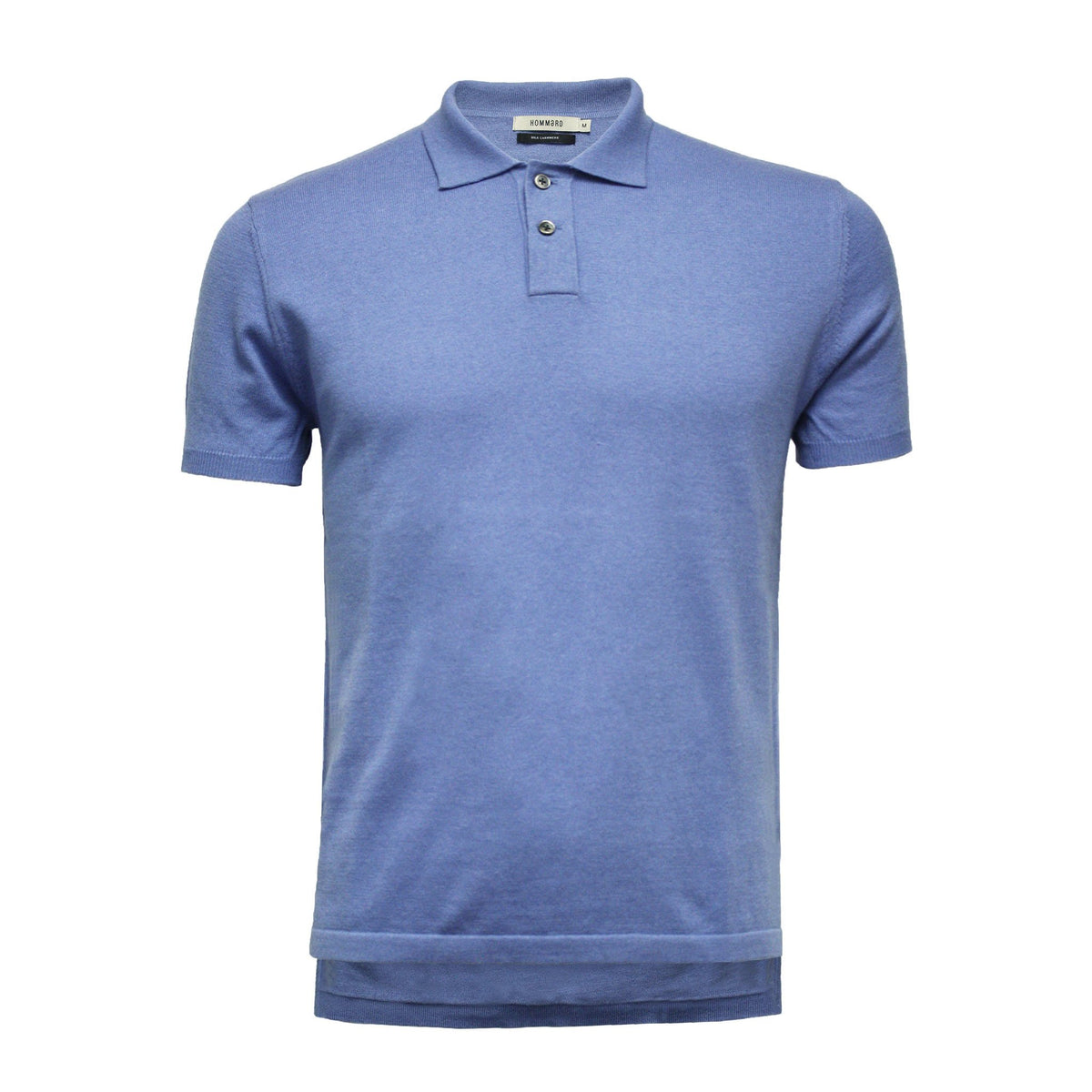 Navy Men´s Cashmere Polo Shirt Hampton in Cotton Cashmere - Hommard