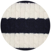 Men´s Cashmere Sweater Striped Cable Crew Neck in Silk Cashmere - Hommard