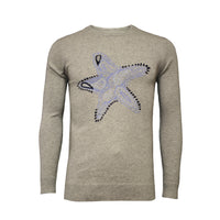 Grey Crew Neck Star Fish Intarsia - Hommard