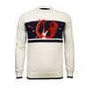 Crew Neck Lobster Intarsia Sweater White Navy Red 