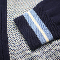 Hooded Cottom Cashmere Sweater in birdseye stitch Deauville cuffs