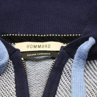 Hooded Cottom Cashmere Sweater in birdseye stitch Deauville neck detail