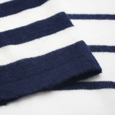 Cotton Ramie Striped Short Sleeve T-Shirt Breton detail