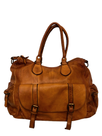 Light Brown Leather Saddle Bag - Hommard