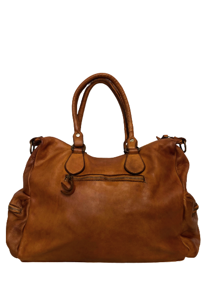 Light Brown Leather Saddle Bag - Hommard