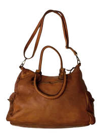 Light Brown Leather Saddle Bag - Hommard