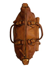 Light Brown Leather Saddle Bag - Hommard