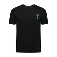 Black T Shirt with printed Small Blue Lobster