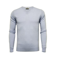 Men´s Cashmere V Neck Sweater - Hommard Light Blue