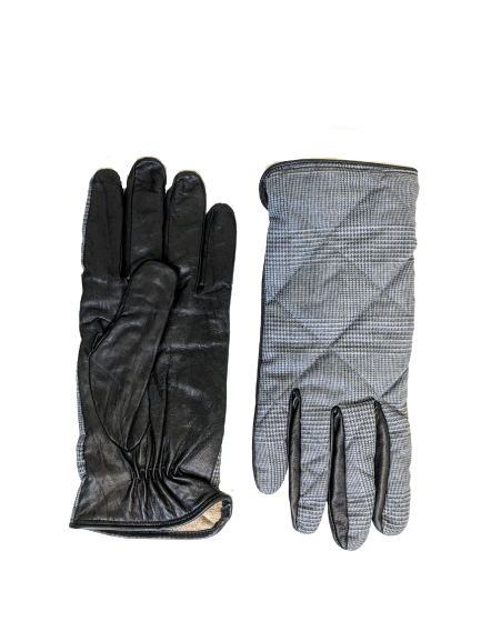 Gloves Nappa Leather with Wool Glen Check vertical